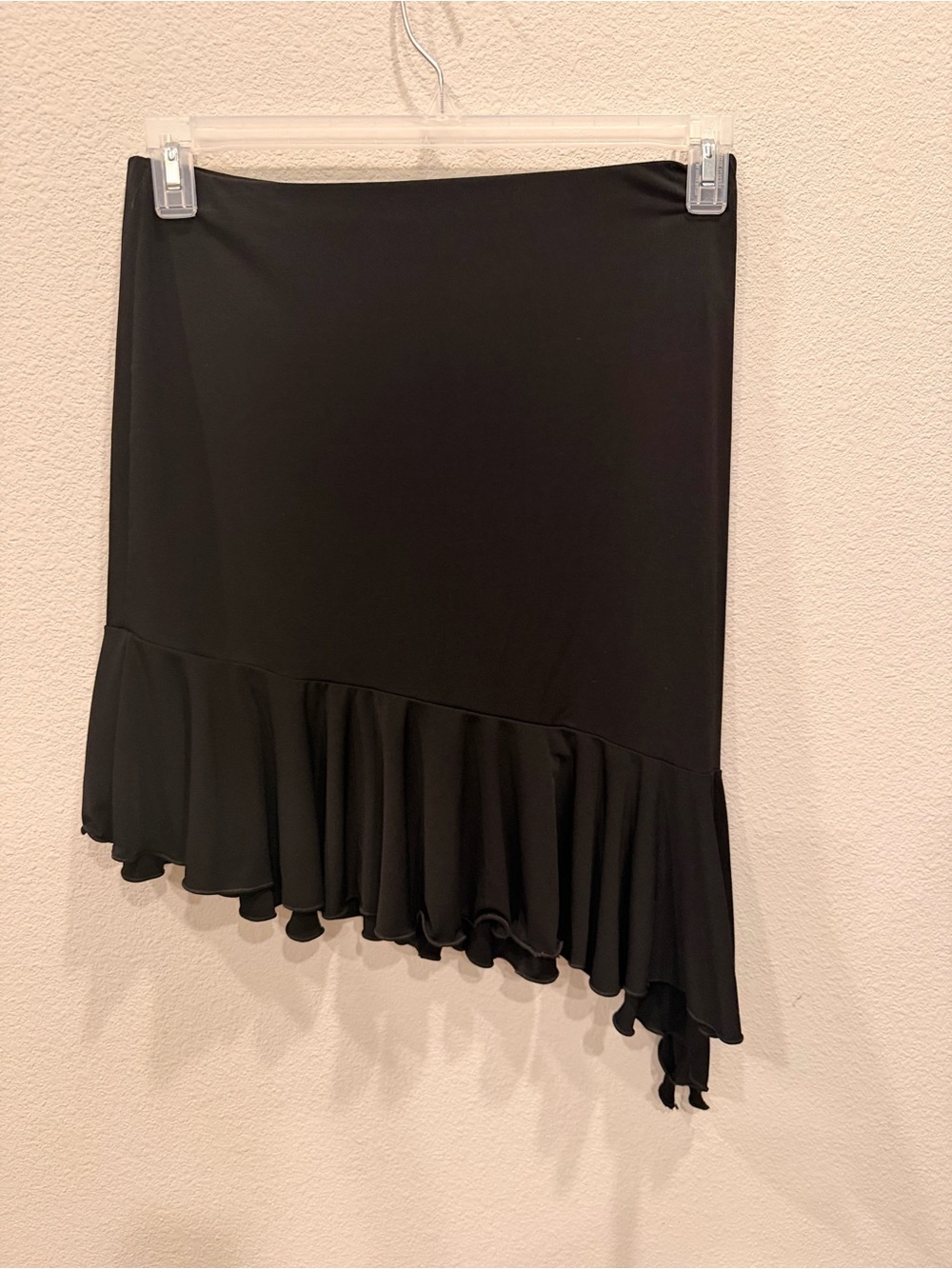Vintage y2k Capezio Black Asymmetrical Ruffle knee length Skirt